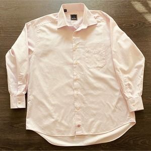 David Donahue Mens Shirt 16.5 32/33 Pink Solid 100% Cotton Button Down